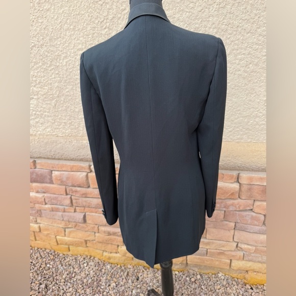 Kenar Studio Black Blazer Women’s Size 6 Double Breasted Satin Lapel Jacket - Picture 3 of 13